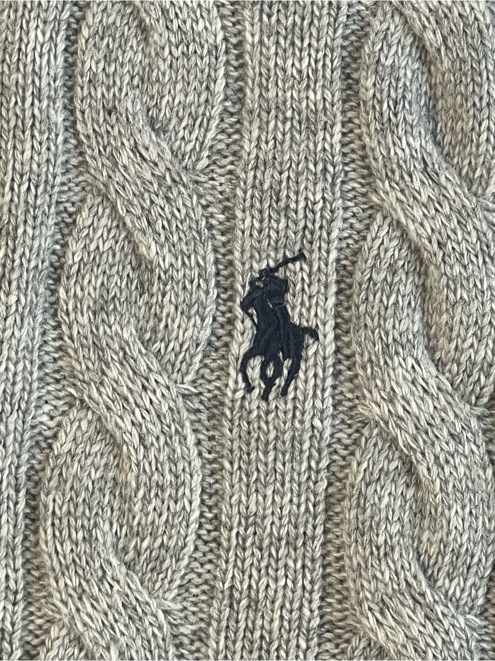 Polo by Ralph Lauren Light Gray Cable-Knit Quarter-Zip Sweater - Picture 2 of 6